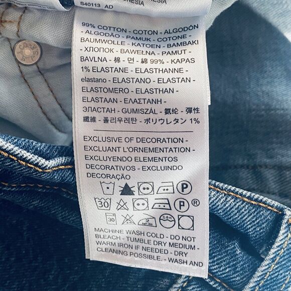 Levis 501 Jeans Size 27X32 Blue Denim Button Fly Classic Casual Western Indie - Picture 6 of 8